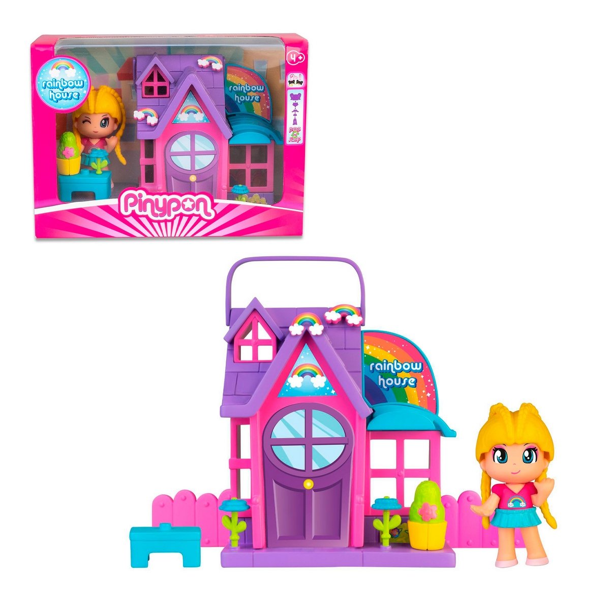 Casita Con Muñeca Y Accesorios Pinypon - Casita Morada